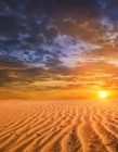 dramatic sunset in a desert